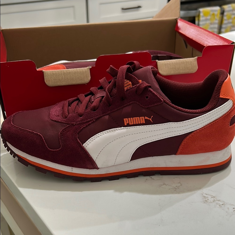 Puma Men's Burgundy and Orange Sneakers new in box never worn